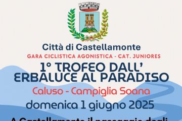 Domenica 1 giugno 2025
GARA CICLISTICA AGONISTICA - CAT. JUNIORES
Caluso - Campiglia Soana
A Castellamonte il passaggio degli atleti è previsto tra le 12:50 e le 13:15 e comunque sino al termine della gara
sulla S.P. n. 222 (Str. per Ivrea, via Botta, via C. Balbo, via Giraudo, via Romana e via XXV Aprile) sulla S.P. n. 59 (via M. Piccoli) e sulla S.P. n. 58 (str. per Cuorgnè - Fr. Spineto) fino al confine con il Comune di Cuorgnè.
LE STRADE INTERESSATE VERRANNO CHIUSE AL TRAFFICO
nelle vie adiacenti il traffico sarà limitato o interdetto